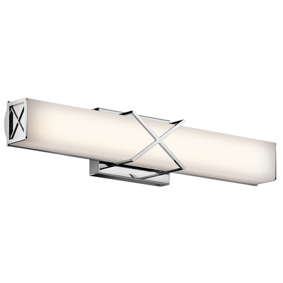 Kichler 45657CHLED Trinsic 22" LED Vanity Light with Satin Etched White Glass in Chrome in Chrome